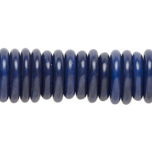 Bead, "howlite" (resin) (imitation) 1pkg1, dark blue, 14x3mm-15x3mm saucer, 15 inches.
