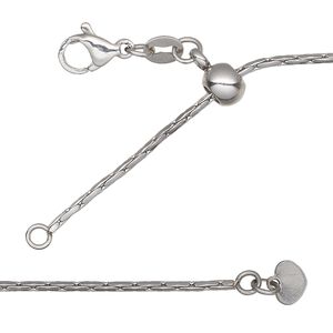 Chain 1pkg1 stringing, 1.3mm / lobster claw clasp, stainless steel adjustable 16-24 inch