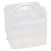 Organizer, acrylic, white and clear, 6-1/4 x 5-3/4 x 5 inches with 3 stackable trays each with compartments. Sold individually. image number 1