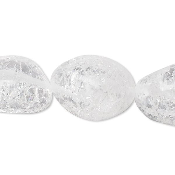 Ice flake quartz 1pkg1, tumbled nugget bead 15.5-16 inch medium image number 0