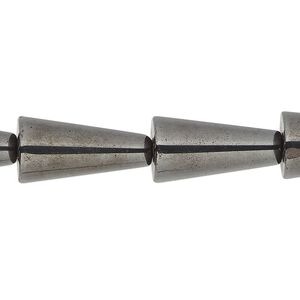 Hemalyke™ 1pkg1, gunmetal-finished cone bead 15 inch 20x10mm