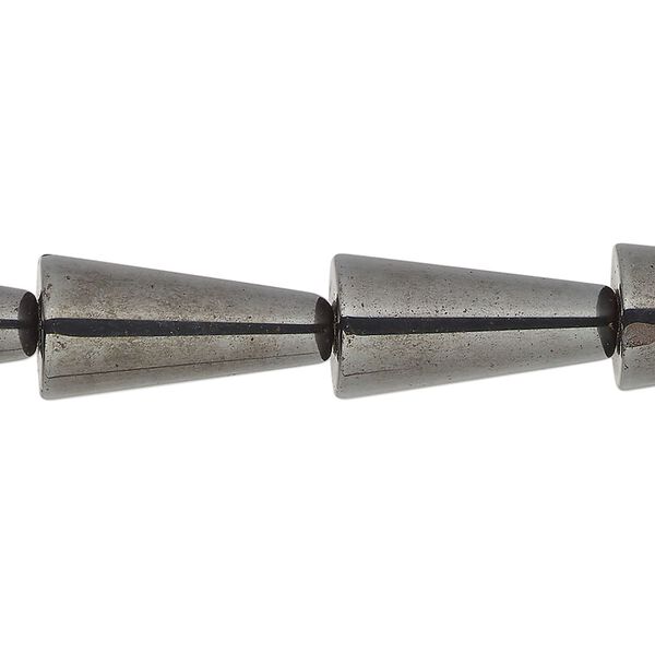 Hemalyke™ 1pkg1, gunmetal-finished cone bead 15 inch 20x10mm image number 0