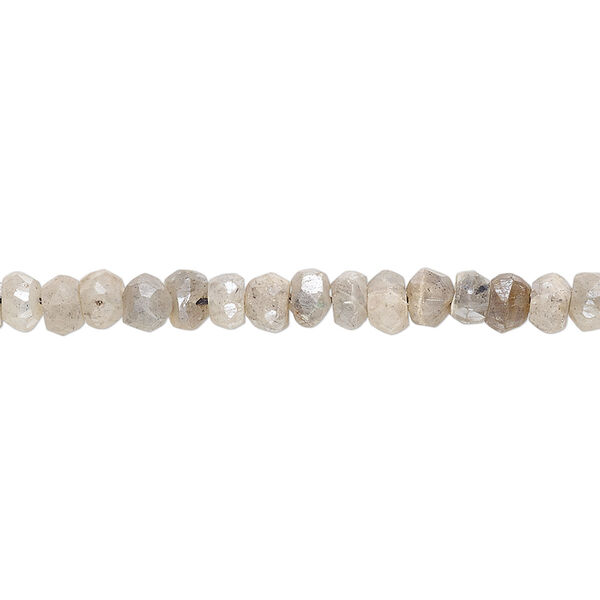 Bead, labradorite (coated), luster, 4x2mm-5x4mm hand-cut faceted rondelle, C grade, Mohs hardness 6 to 6-1/2. Sold per 13-inch strand. image number 0