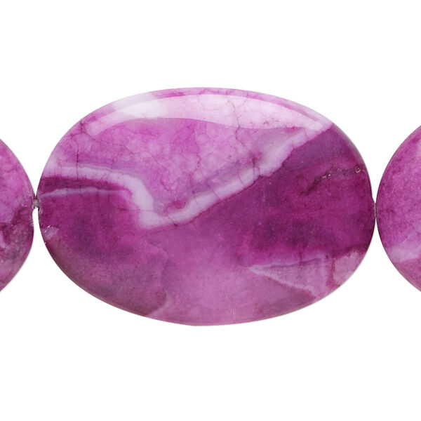 Crazy lace agate 1pkg1, oval bead B grade, 8 inch 35x25mm image number 0
