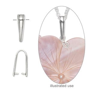 Bail, ice-pick, antiqued sterling silver, 13x3mm triangle, 10mm grip length. Sold per pkg of 10.