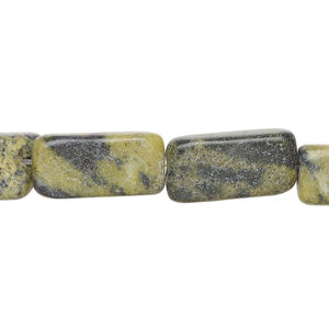 Yellow "turquoise" 1pkg1, matte flat rectangle bead natural, 15 inch 17x7mm-19x9mm