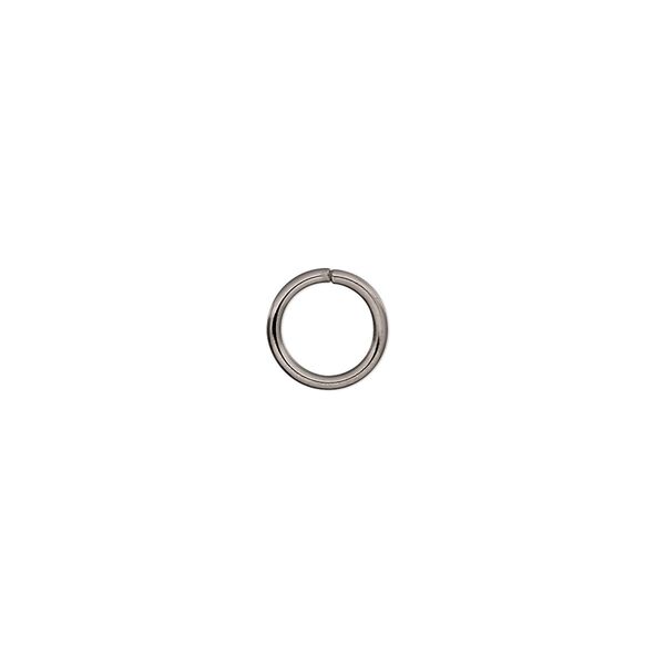 Jump ring, stainless steel, 8mm round, 6.2mm inside diameter, 18 gauge. Sold per pkg of 50. image number 0