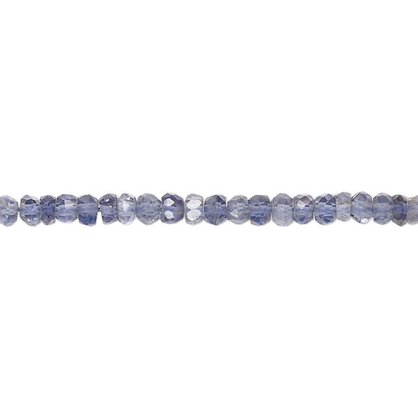Bead, iolite (natural), light to medium, 3x2mm hand-cut faceted rondelle and saucer, C grade, Mohs hardness 7 to 7-1/2. Sold per 13-inch strand, approximately 160 beads. image number 0