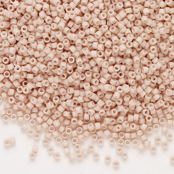 Seed bead, Delica®, glass, pkg/50g, #11 round, opaque matte glazed luster blush (DB-0354-1). image number 0