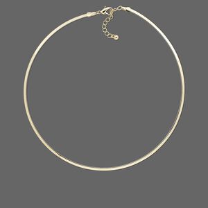 Neckwire, gold-plated brass, 3mm flat, 16 inches. Sold individually.