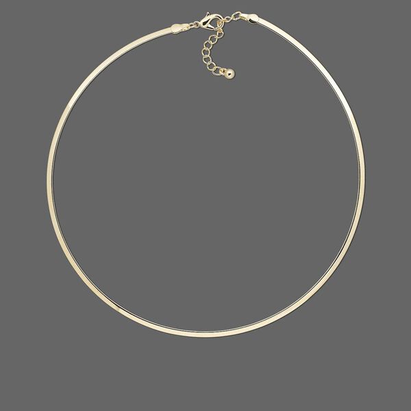 Neckwire, gold-plated brass, 3mm flat, 16 inches. Sold individually. image number 0