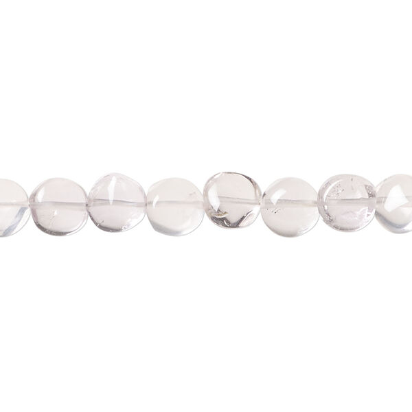 Amethyst / quartz crystal / rose quartz 1pkg1, hand-cut puffed flat round bead natural, 13 inch 5-6mm light image number 0