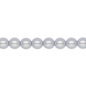 Pearl 200pk pearlescent grey, Preciosa Czech crystal 6mm round