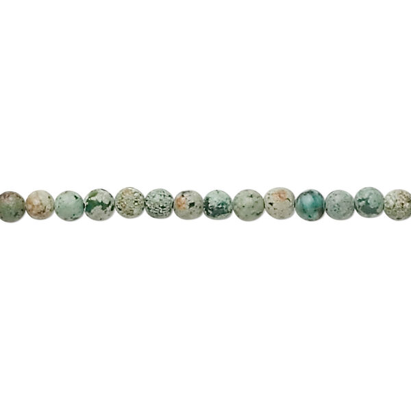 Bead, African "turquoise" (jasper) (dyed), 3mm round, C grade, Mohs hardness 6-1/2 to 7. Sold per 15-1/2" to 16" strand. image number 0