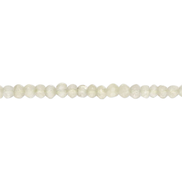 Bead, prehnite (natural), 3x2mm-4x3mm hand-cut faceted rondelle, B grade, Mohs hardness 6 to 6-1/2. Sold per 14-inch strand, approximately 140 beads. image number 0