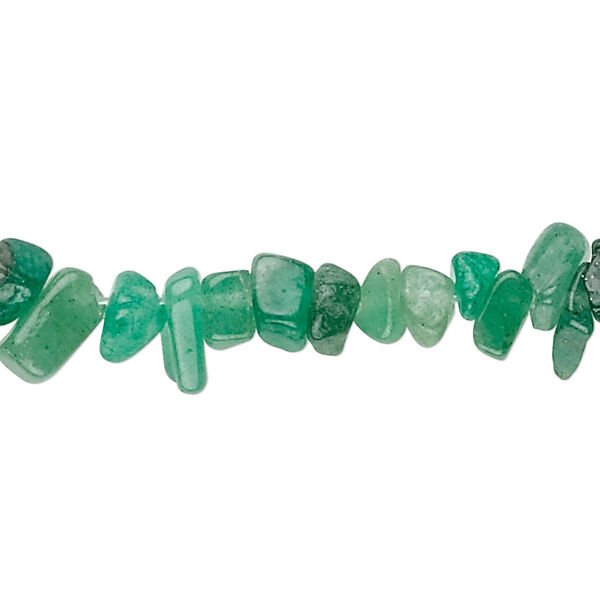 Green aventurine 1pkg1, chip bead natural B grade, 32 inch medium image number 0