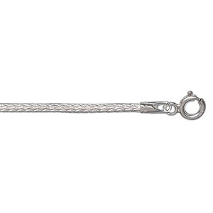 Chain 1pkg1 sterling silver foxtail, 2mm round / mixed clasp, 16 inch