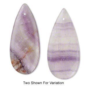 Rainbow fluorite 1pkg1, flat teardrop focal natural 40x17mm-45x20mm
