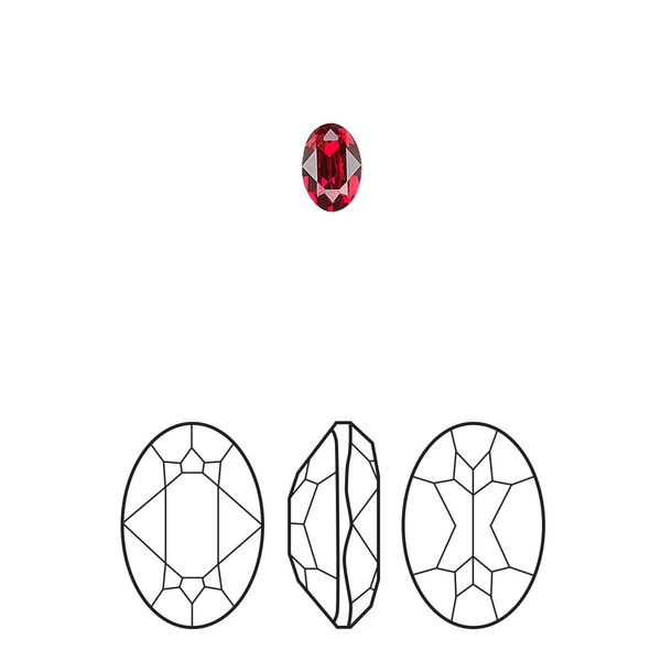 Fancy stone 4pk scarlet foil back, Crystal Passions® 6x4mm oval 4120 image number 0