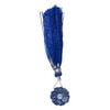 Lapis lazuli / rainbow moonstone 1pkg1, top-drilled hand-cut 1sided carved flower bead natural, 14mm image number 2