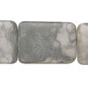 Greyline marble 1pkg1, matte puffed rectangle bead natural, 15 inch 29x20mm-30x22mm image number 0