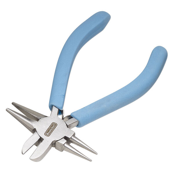 Pliers, Beadalon® Multipliers™ 3-in-1 Tool, stainless steel and plastic polymer, pkg/1, pacific blue, 5-3/4 inches. image number 0