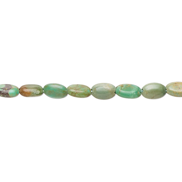 Turquoise 1pkg1, puffed oval bead C- grade, 15.5-16 inch 5x3mm-6x4mm image number 0