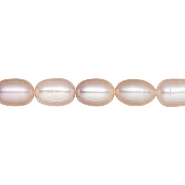 Pearl, cultured freshwater (natural), pkg/15.5 to 16 inches, 6-7mm rice, C grade, mauve. image number 0