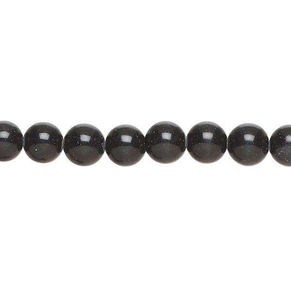 Bead, blackstone (dyed), 5-7mm round, B grade, Mohs hardness 6-1/2 to 7. Sold per 15-inch strand, approximately 65 beads. image number 0