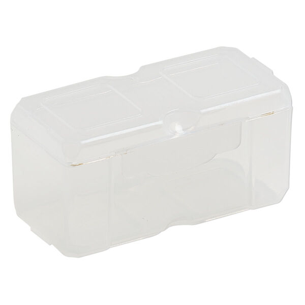 Organizer, Dot Box™, plastic, clear, 2-1/2 x 1-1/4 x 1-1/4 inch rectangle with pop-up lid. Sold per pkg of 2. image number 2