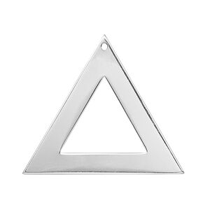 Finding, sterling silver, 33.5mm open triangle. Sold individually.