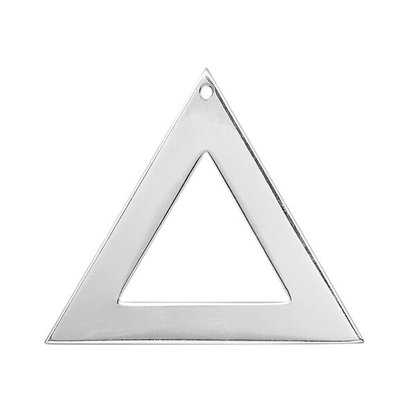 Finding, sterling silver, 33.5mm open triangle. Sold individually. image number 0