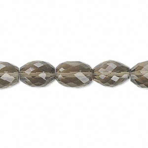 Bead, smoky quartz (heated / irradiated), 11x8mm hand-cut faceted oval, B grade, Mohs hardness 7. Sold per pkg of 10. image number 0