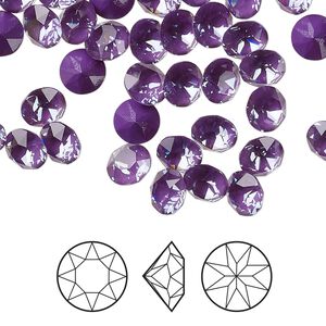 Chaton 288pk crystal purple ignite, Swarovski® 6.14 to 6.32mm round SS29 1088