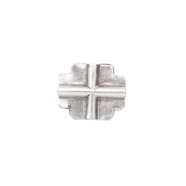 Bead, Hill Tribes, antiqued sterling silver, 17x14mm flat cross. Sold individually. image number 0