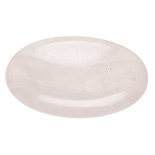 Worry stone, rose quartz (natural), 45x23mm hand-cut oval, B grade, Mohs hardness 7. Sold individually. image number 0