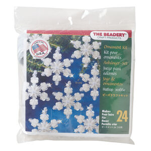 Ornament kit 1pkg1 The Beadery&reg; polystyrene, mini pearl snowflakes, mixed colors, ornament (7493)