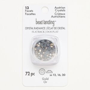 Flat back, crystal, rose gold, pkg/72, 3.00-4.80mm round, SS12.