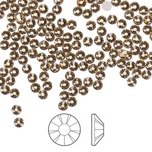 Flat back 1440pk light Colorado topaz foil back, Preciosa MAXIMA Czech crystal hotfix rhinestone 2.7-2.9mm chaton rose round SS10