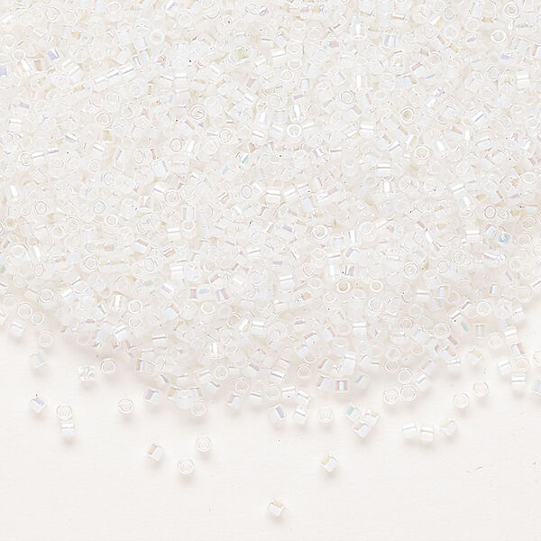 Seed bead, Delica®, glass, pkg/50g, #15 round, translucent rainbow opal (DBS-0222). image number 0