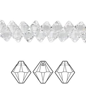 Drop 12pk crystal, Crystal Passions® 6mm pendant bicone 6328
