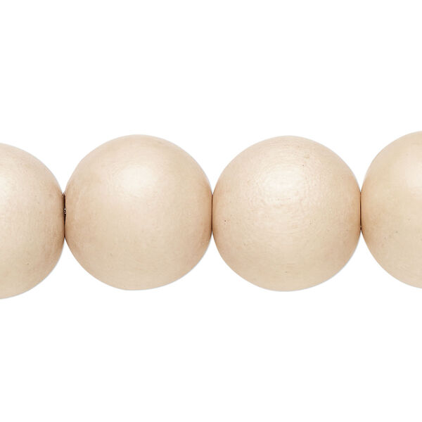 Taiwanese cheesewood 1pkg1, hand-cut round bead 15.5-16 inch tan 16mm image number 0
