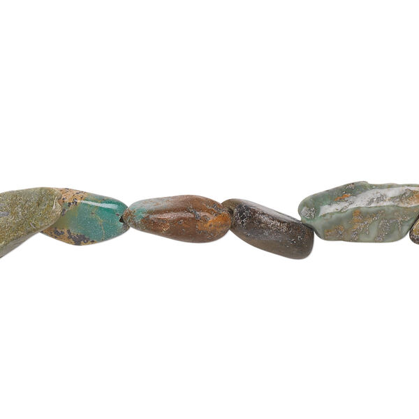 Bead, turquoise (dyed / stabilized), mini to small nugget, Mohs hardness 5 to 6. Sold per 12-inch strand. image number 0