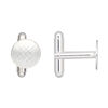 Cuff link 1pkg2 silver-finished brass, 12mm flat round pad 1 pair. image number 1