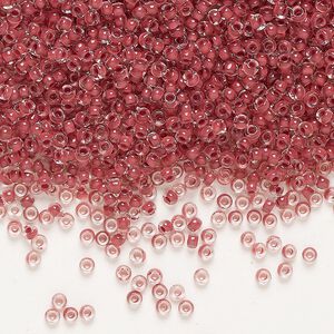 Seed bead, Preciosa Ornela Czech glass, pkg/500g, #11 rocaille, transparent terra intensive brown-lined clear, (08A18).