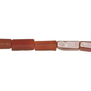 Red agate 1pkg1, square tube bead, 15 inch 10x4mm-11x5mm dark