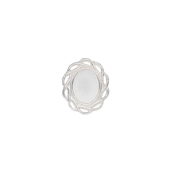 Component, sterling silver, 14x12mm oval with 8x6mm oval setting and closed back. Sold individually. image number 0