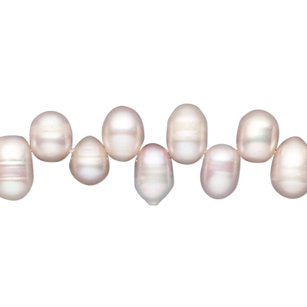 Pearl, cultured freshwater, mauve, 8x6mm-13x7mm top-drilled rice, C grade, Mohs hardness 2-1/2 to 4. Sold per 15-inch strand. image number 0