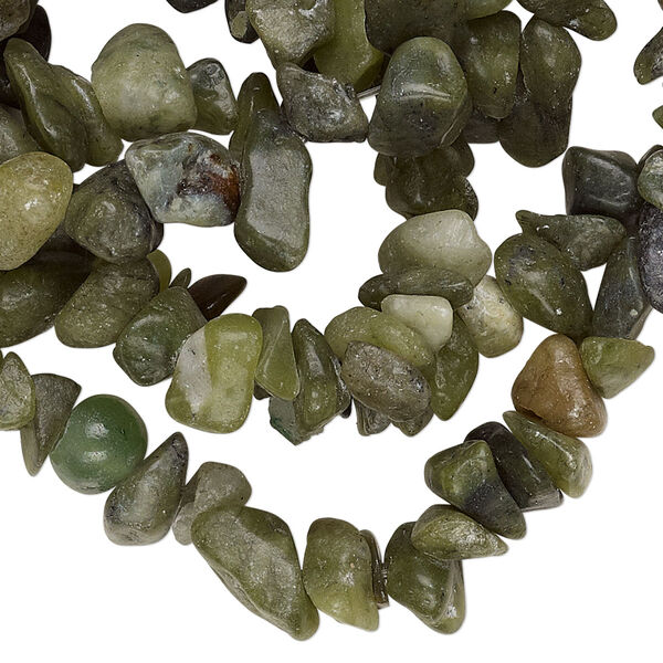 Bead, serpentine (natural), medium chip, Mohs hardness 2-1/2 to 6. Sold per 34-inch strand. image number 0