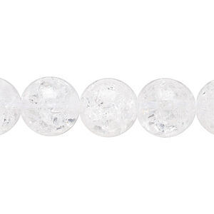Ice flake quartz 1pkg1, round bead 15.5-16 inch 12mm